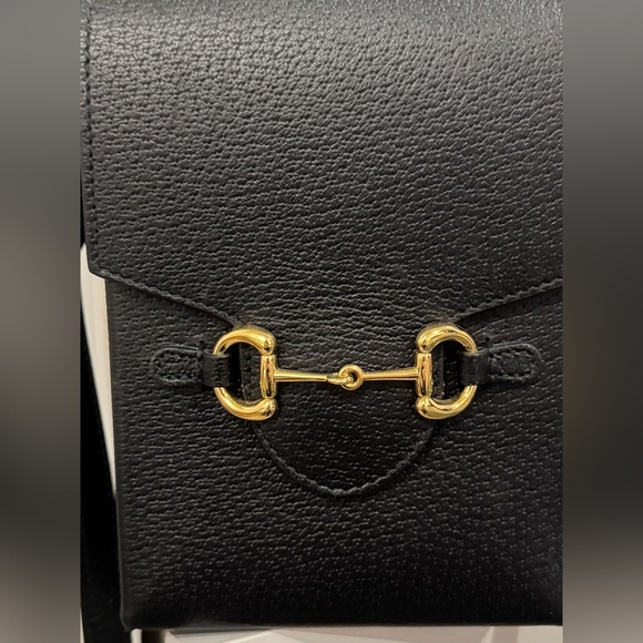GUCCI BLACK LEATHER HORSEBIT 1955 MINI SHOULDER BAG - Picture 12 of 17